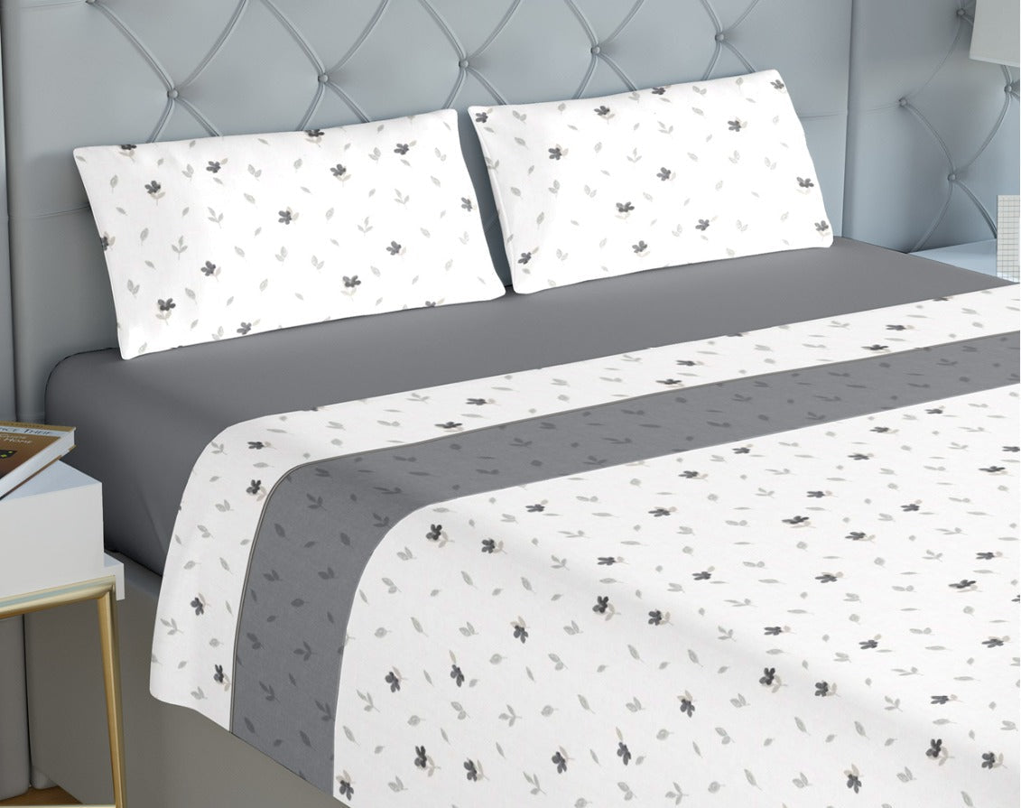 Jogo de Cama de Coralina Rachel Cinza
