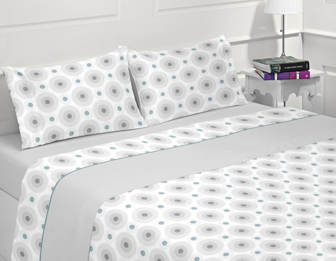 Jogo de Cama de Coralina Tomás Azul Claro