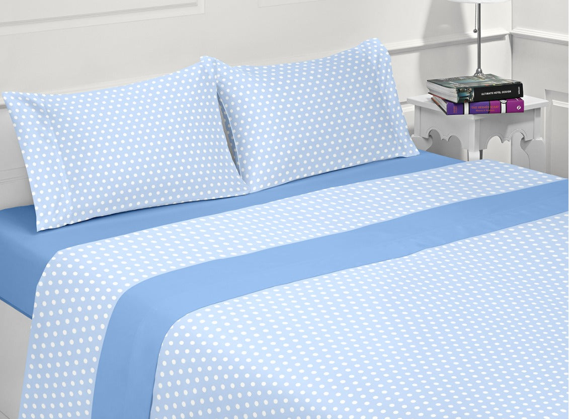 Jogo de Cama de Coralina Veneza Azul