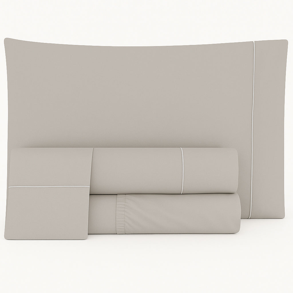 Jogo de Lençóis de Cama Algodão Percal 400 Fios Linho