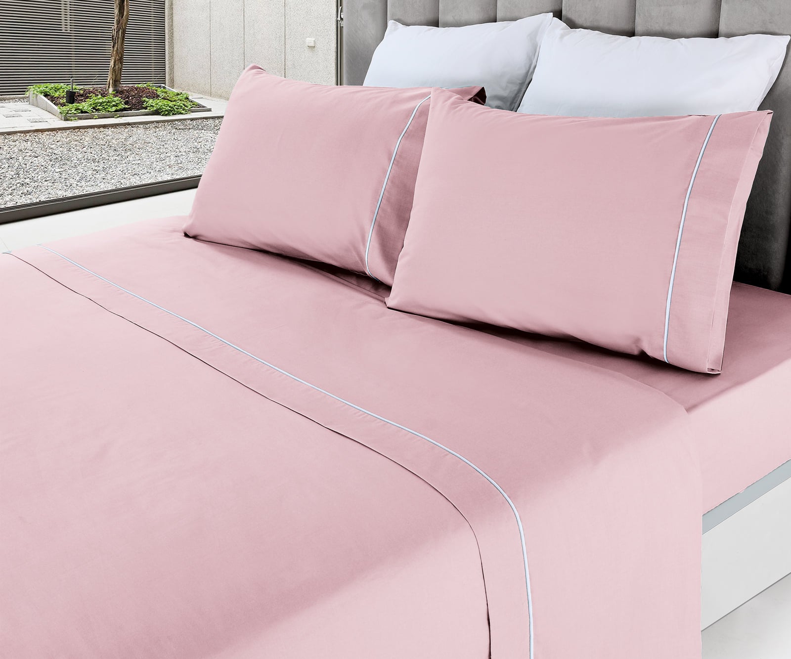 Lençóis de Cama Lisos Rosa Velho