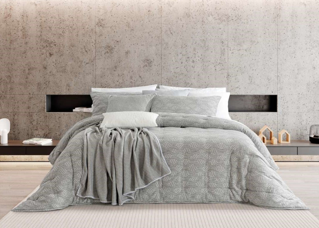 Colcha Jacquard Libra Cinza