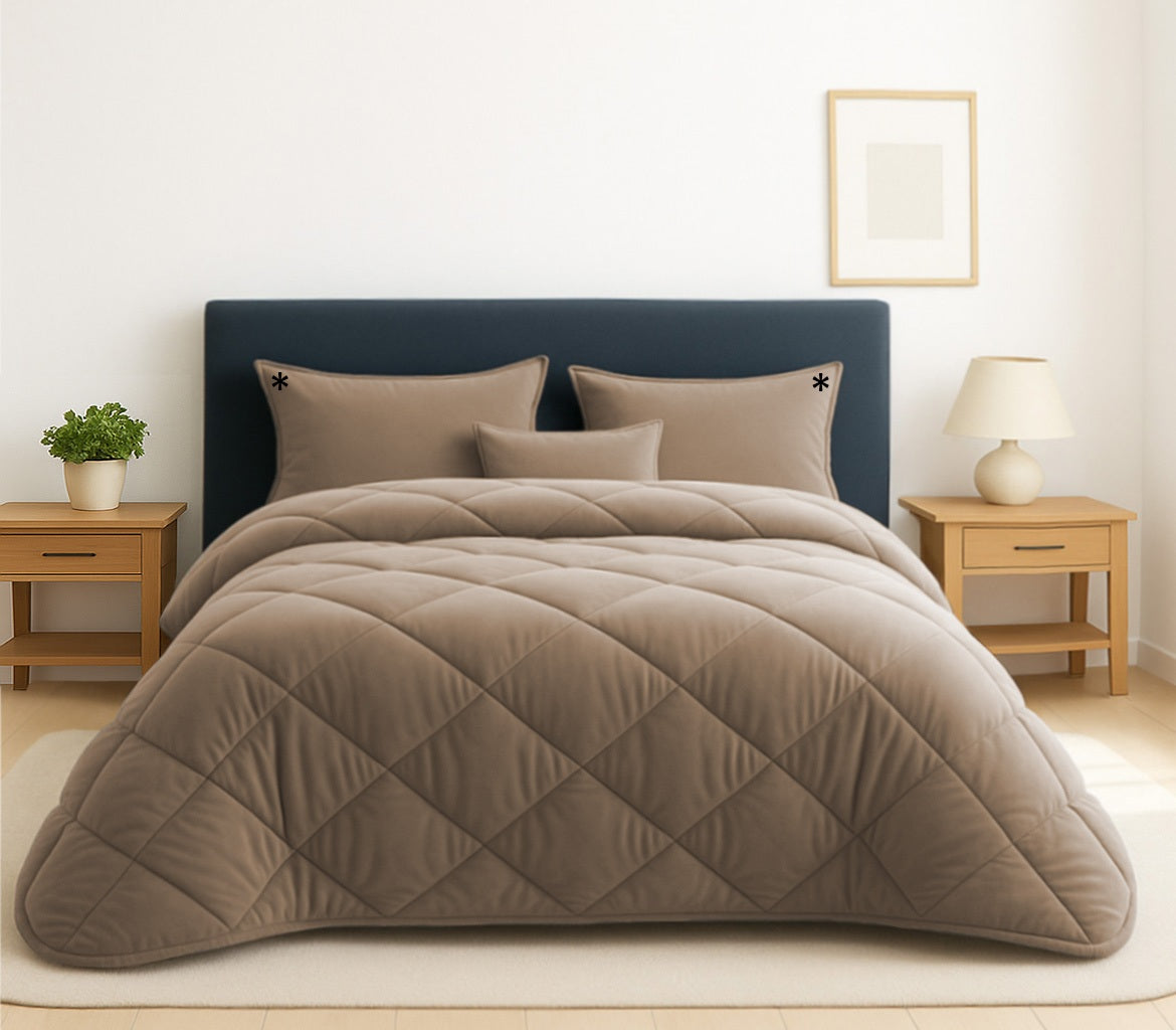 Edredom de Veludo Velux Bege