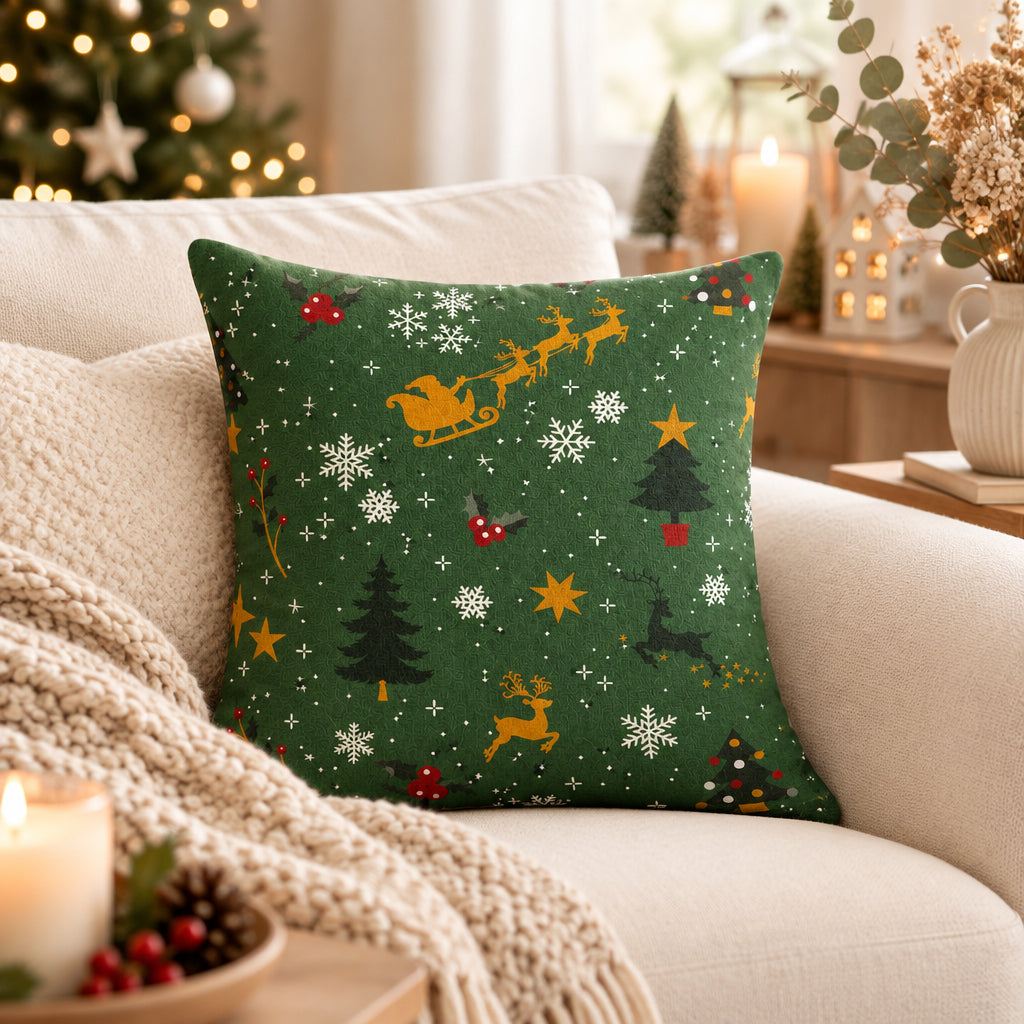 Almofada Decorativa de Natal Noela Verde