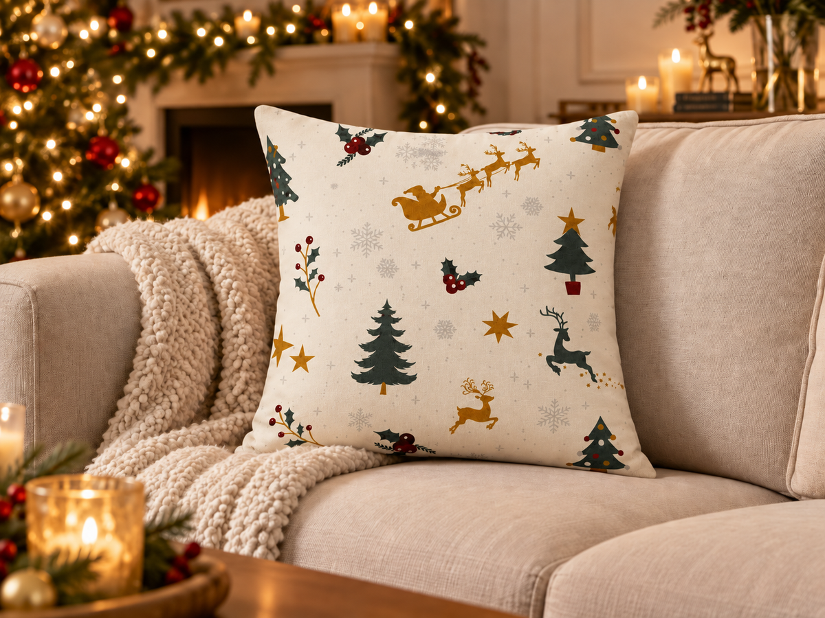 Almofada Decorativa de Natal Noela Vermelho