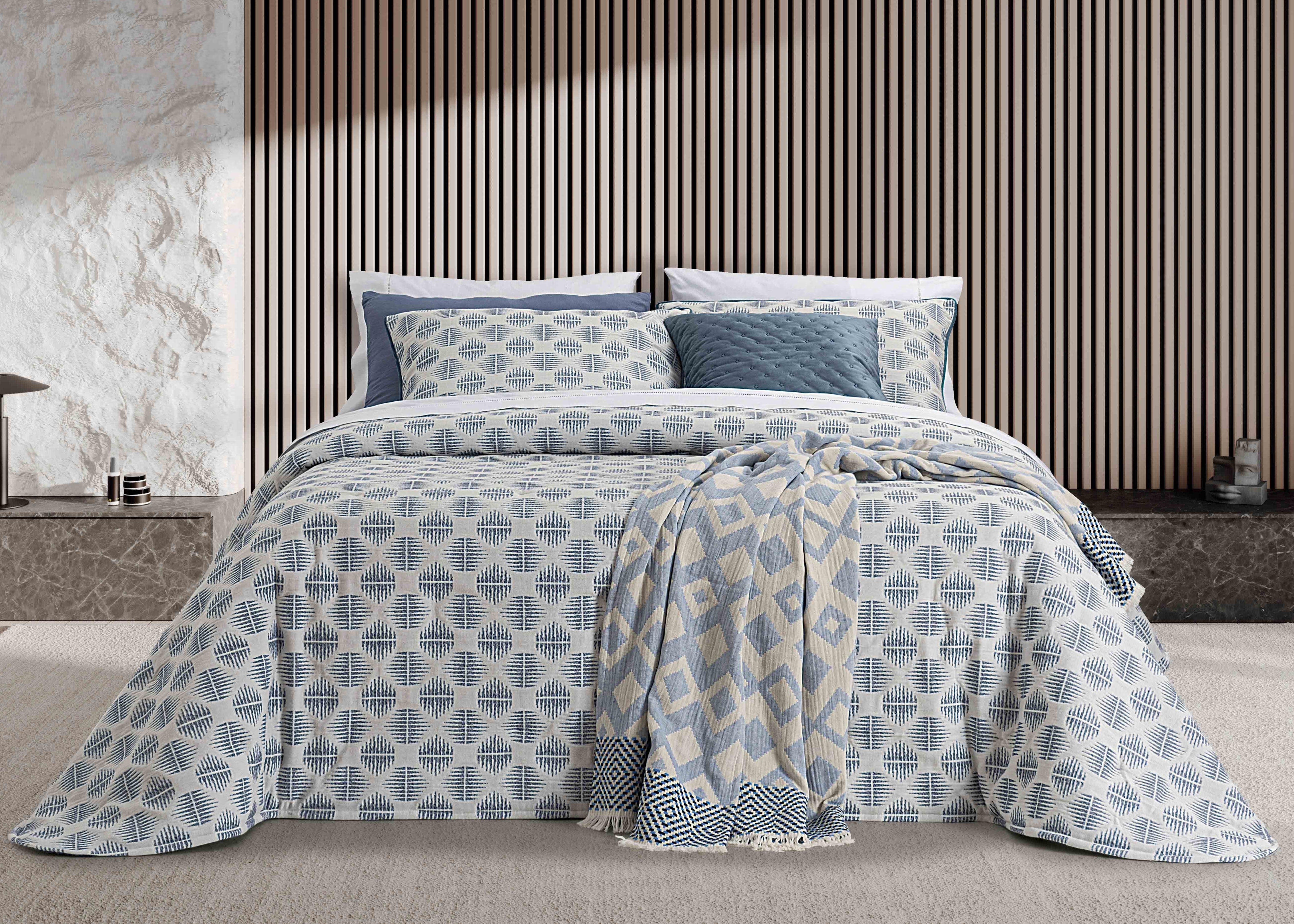 Colcha Jacquard Oslo Azul