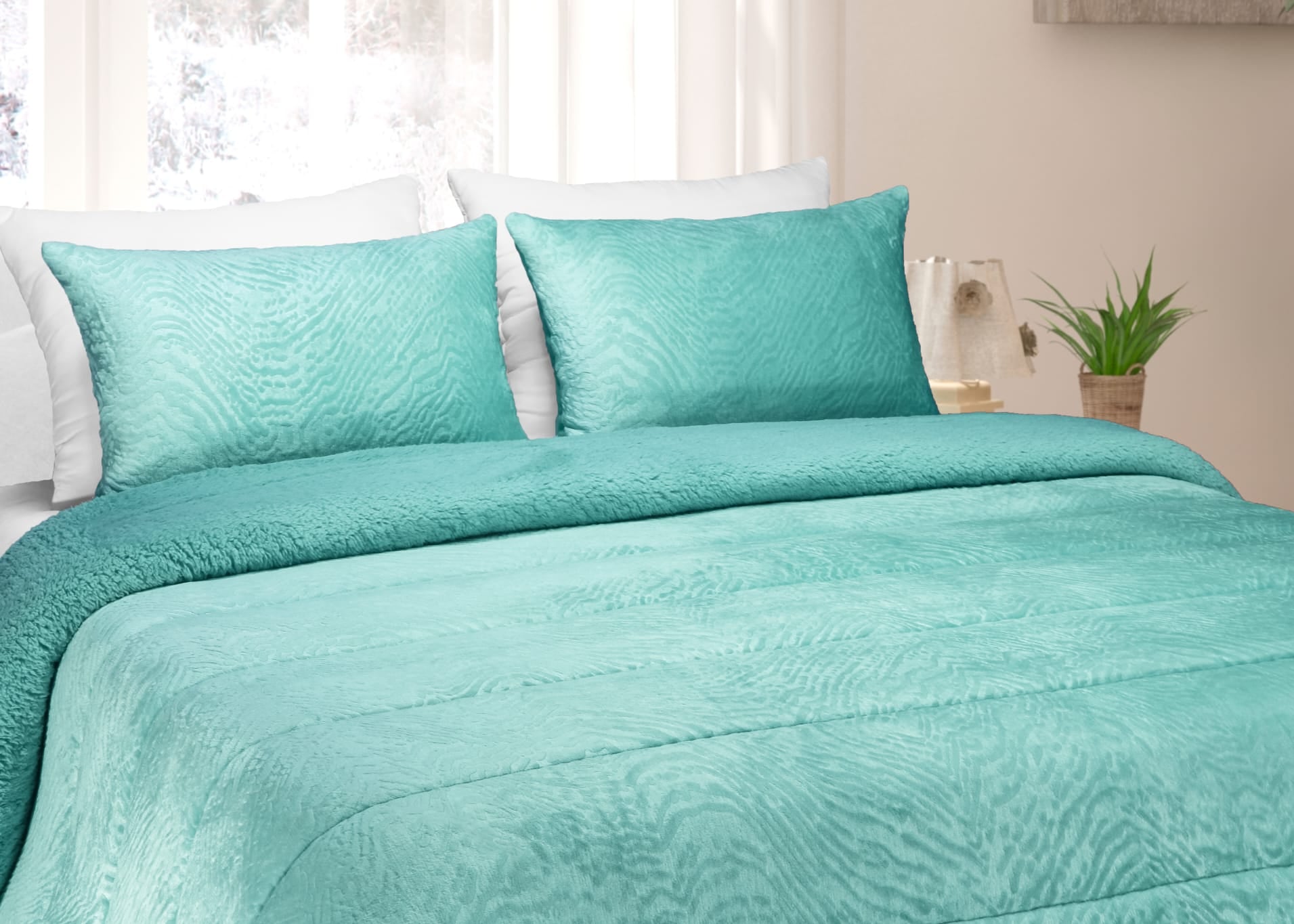 Edredom de Borrego Warm Pérsia Verde