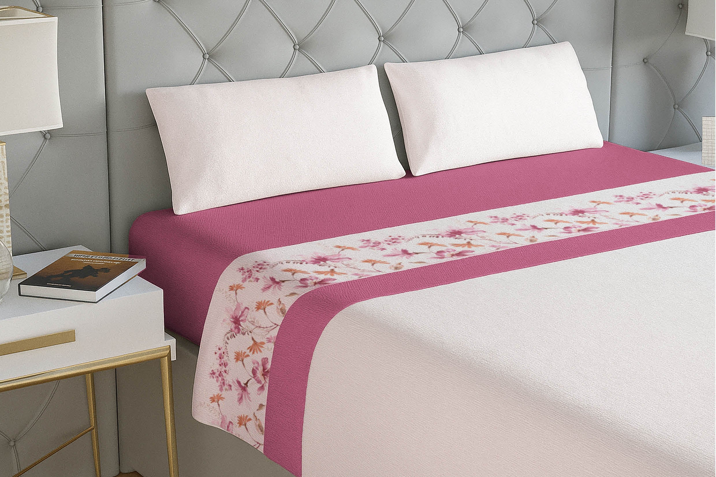 Jogo de Cama de Coralina Raja Rosa