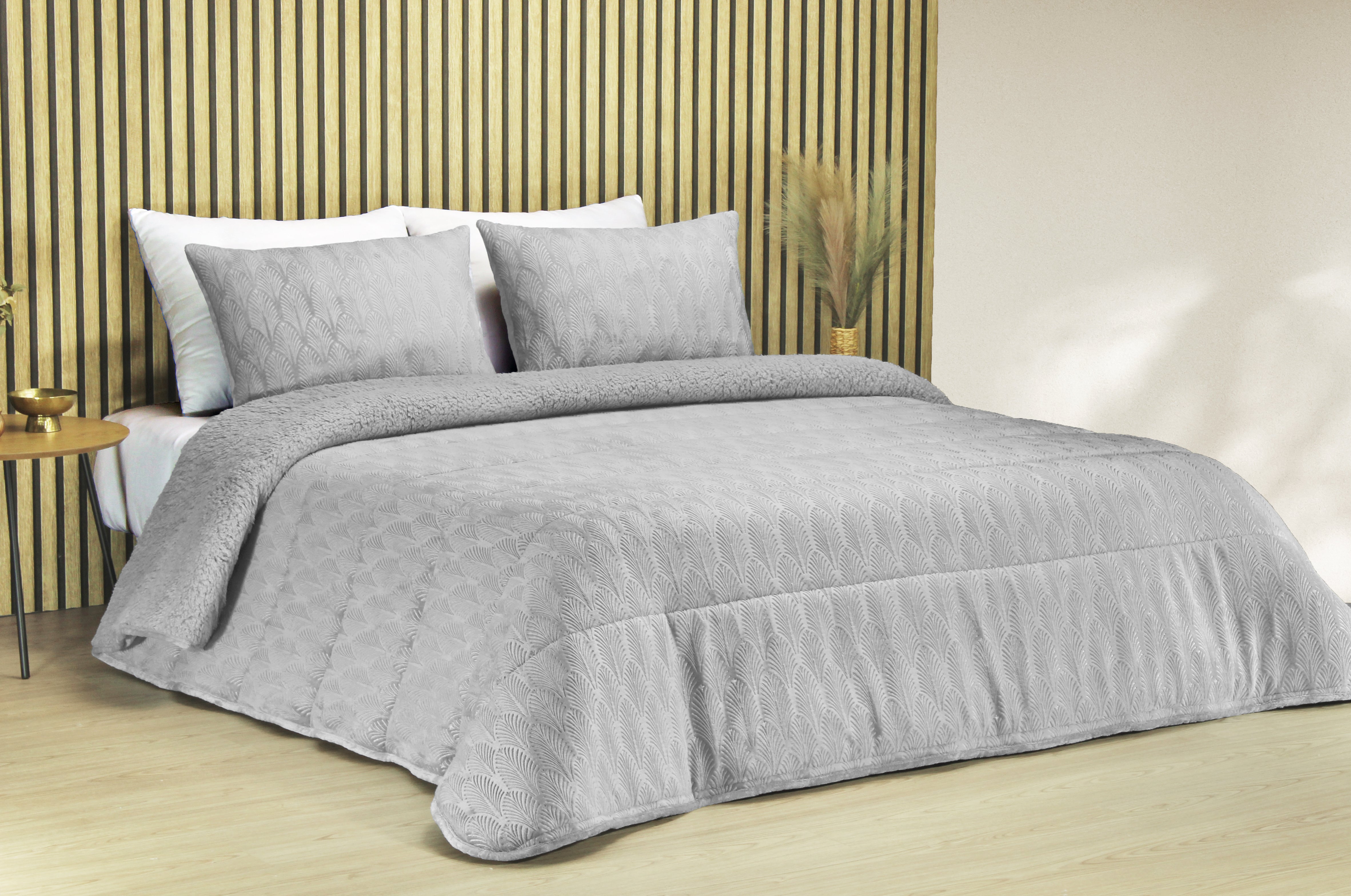 Edredom de Borrego Warm Pacífico Cinza