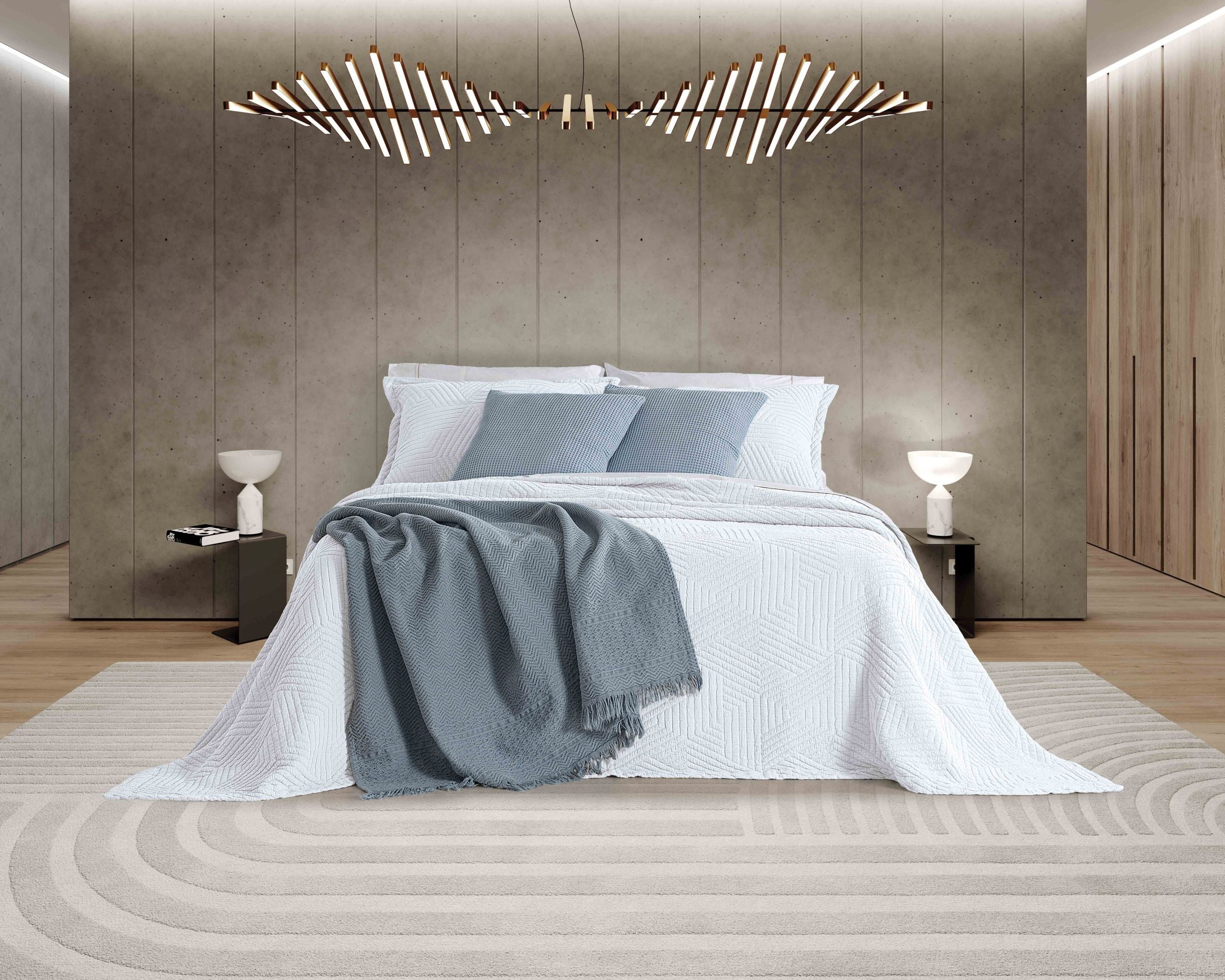Colcha Jacquard Tomilho Branca