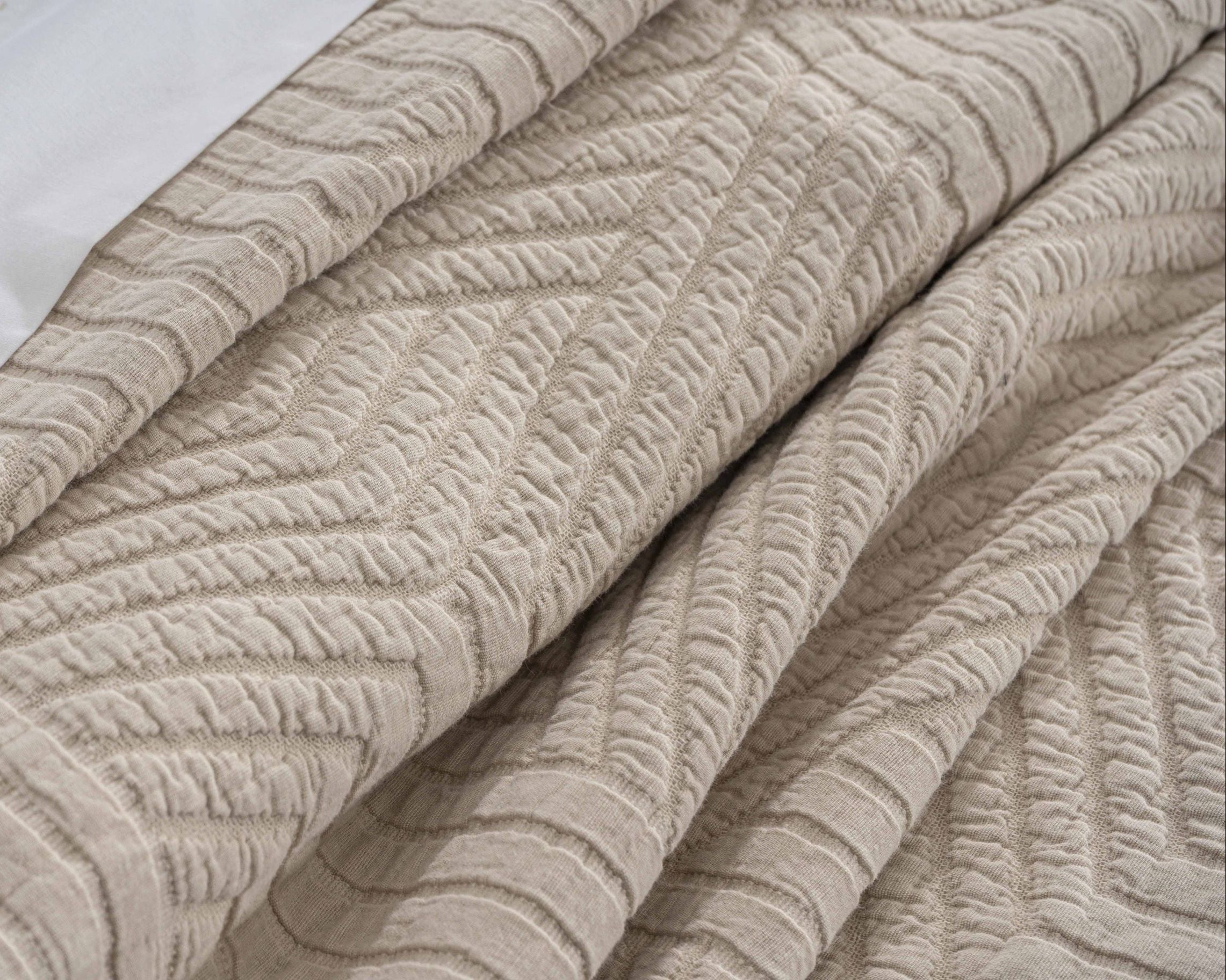Colcha Jacquard Tomilho Bege
