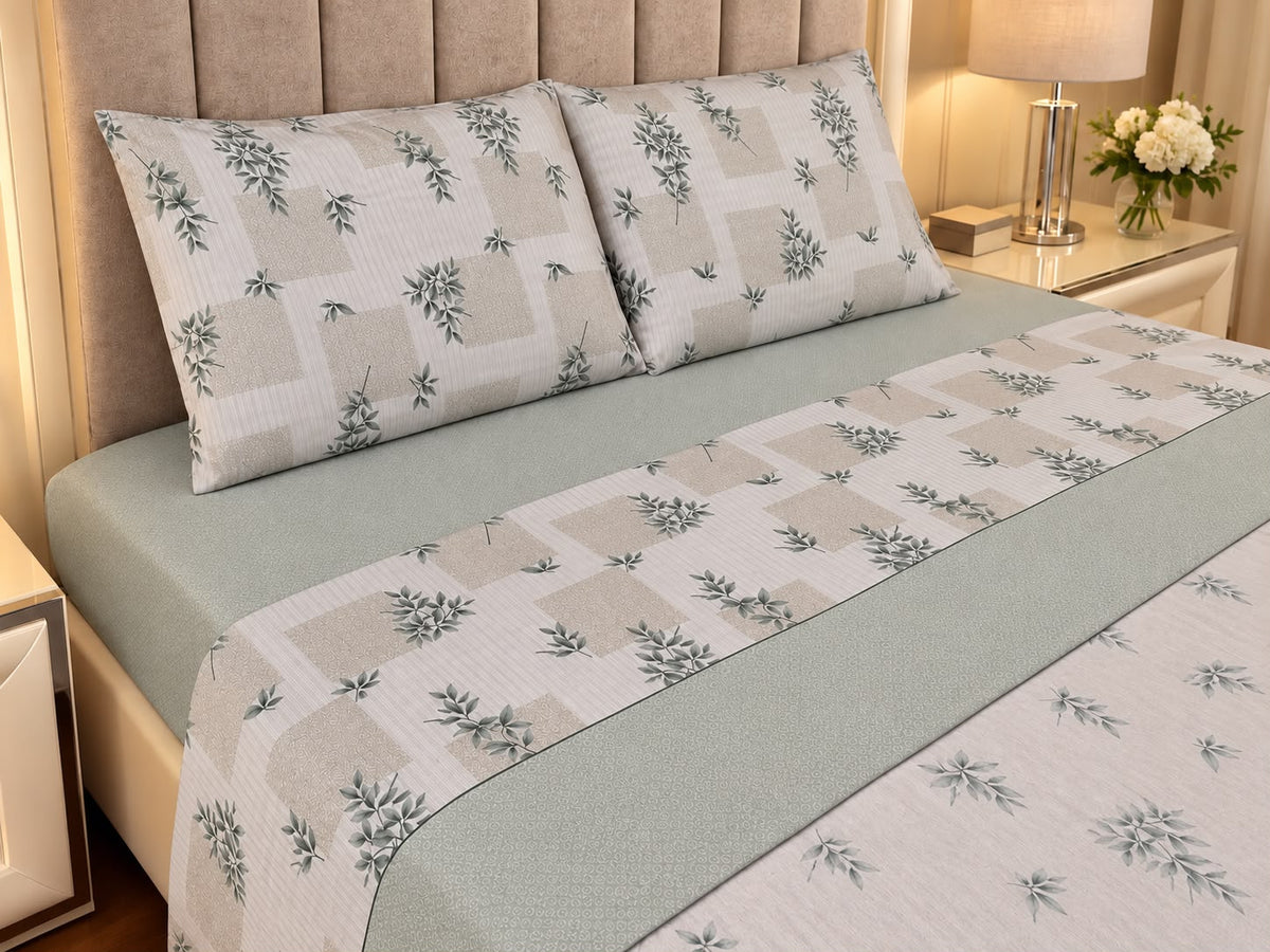 Jogo de Lençóis de Cama Flanela Area Verde
