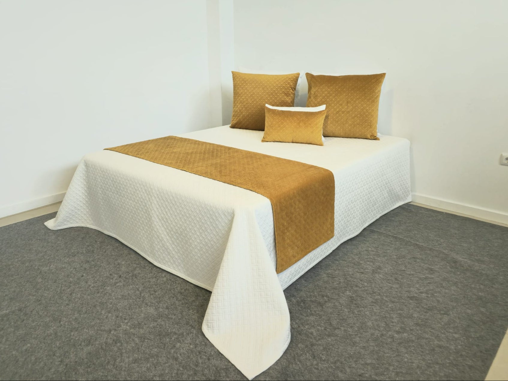 Almofadas/Cobre Pés de Veludo Decor Amarelo