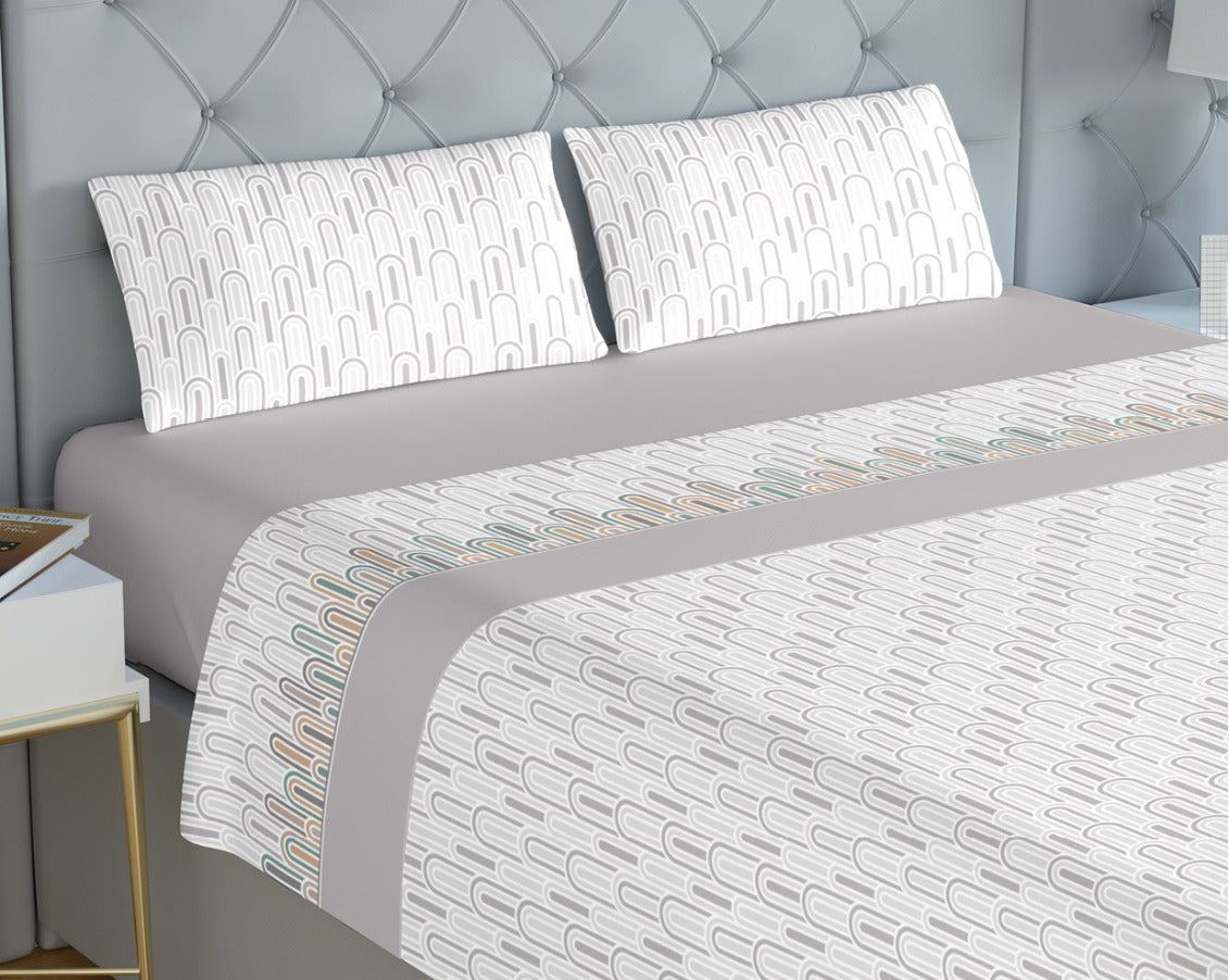 Jogo de Cama de Coralina Rosália Cinza