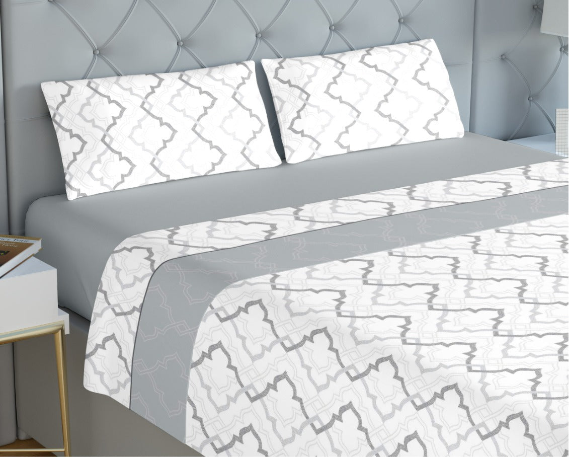 Jogo de Cama de Coralina Giovana Cinza