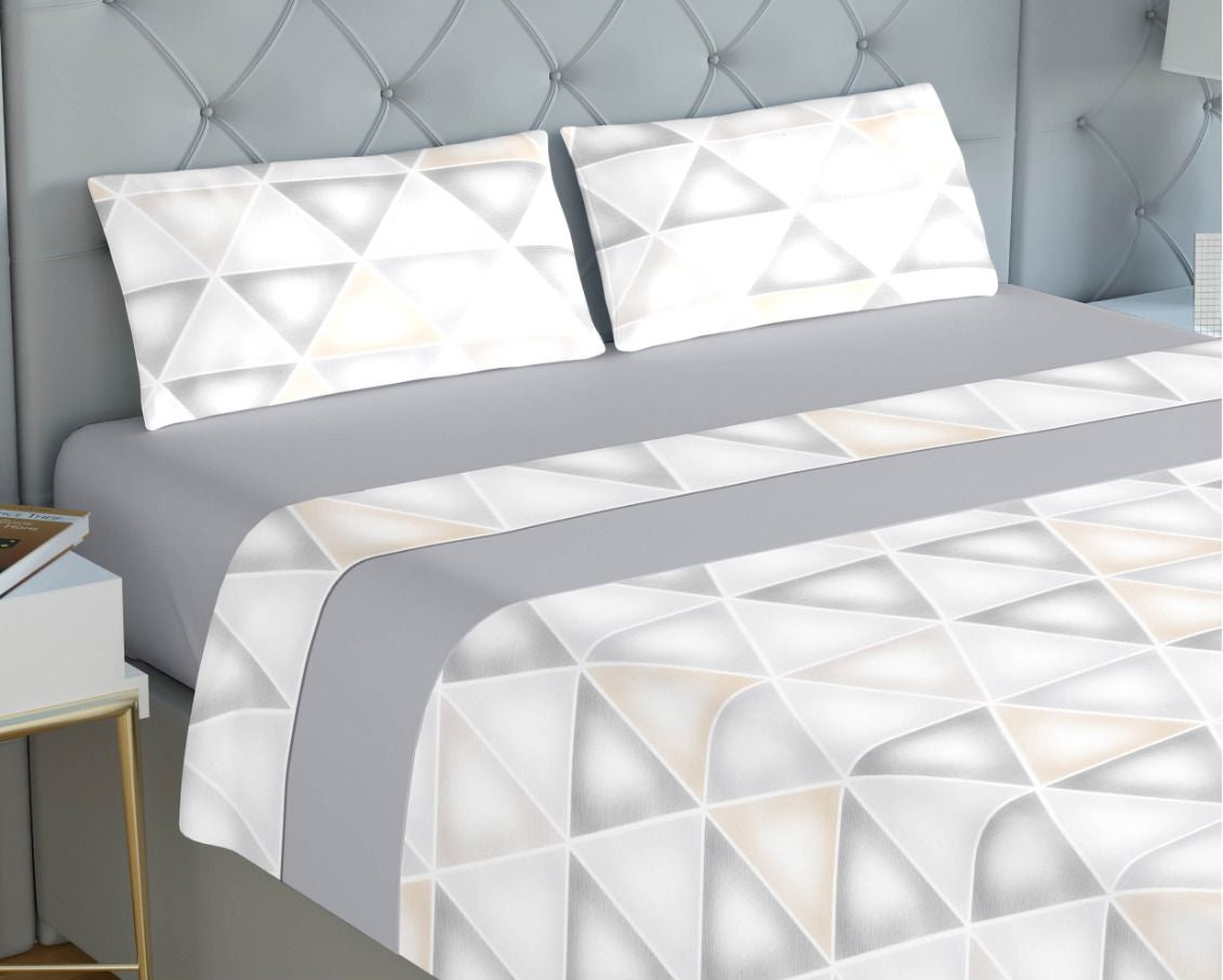 Jogo de Cama de Coralina Priscila Cinza