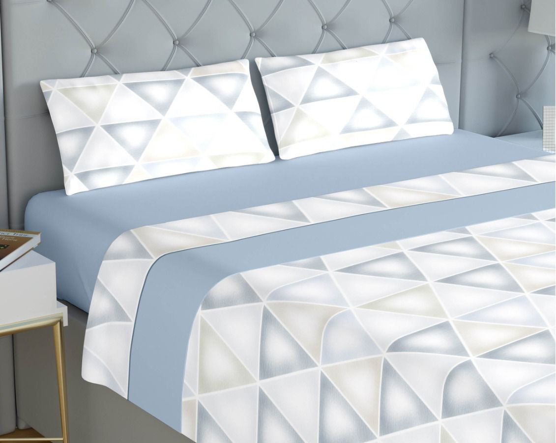 Jogo de Cama de Coralina Priscila Azul