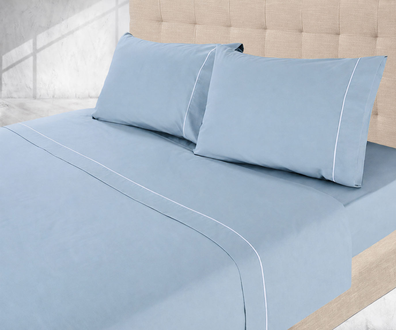 Lençóis de Cama Lisos Azul Aqua