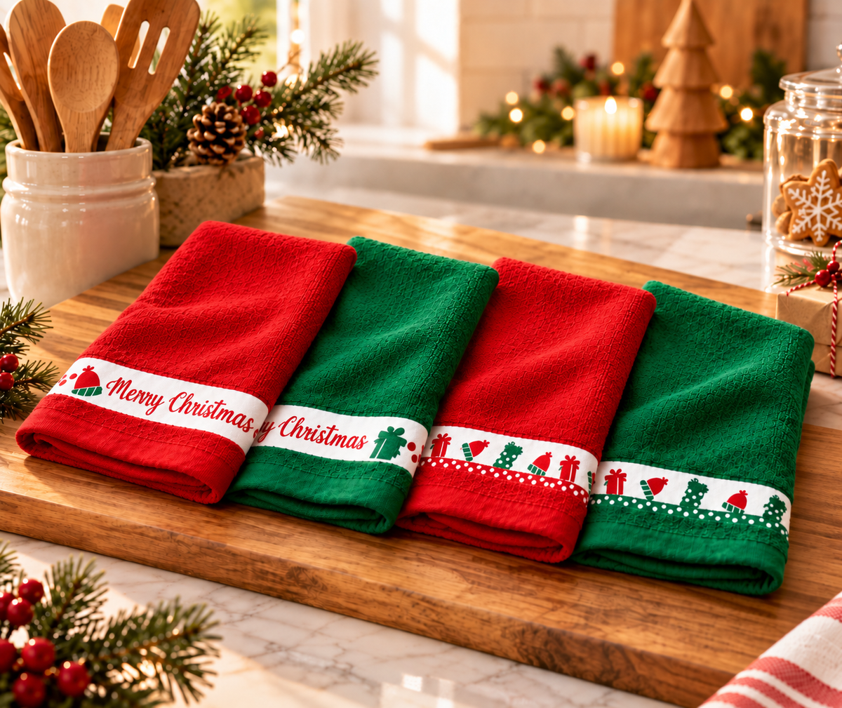 Panos de Cozinha de Natal Gorros