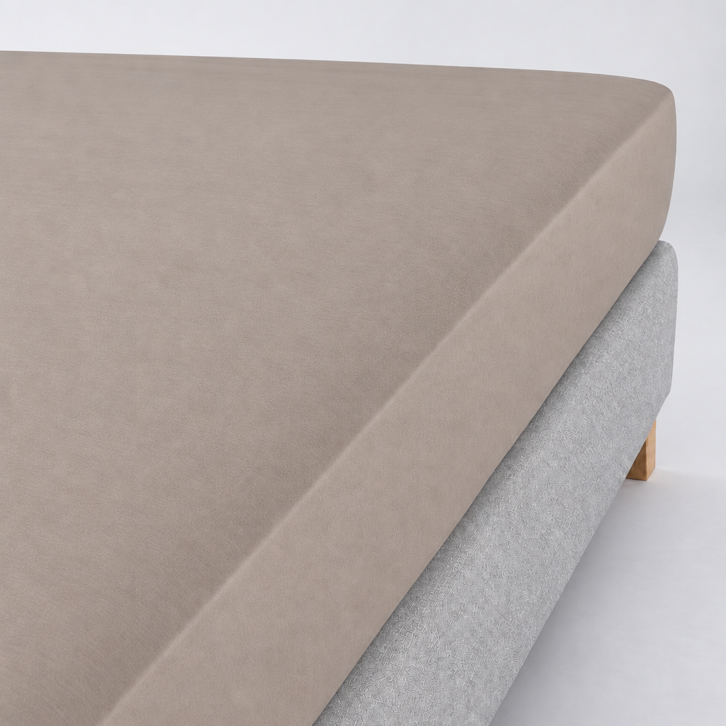 Lençol de Baixo Taupe Ajustável com Elástico