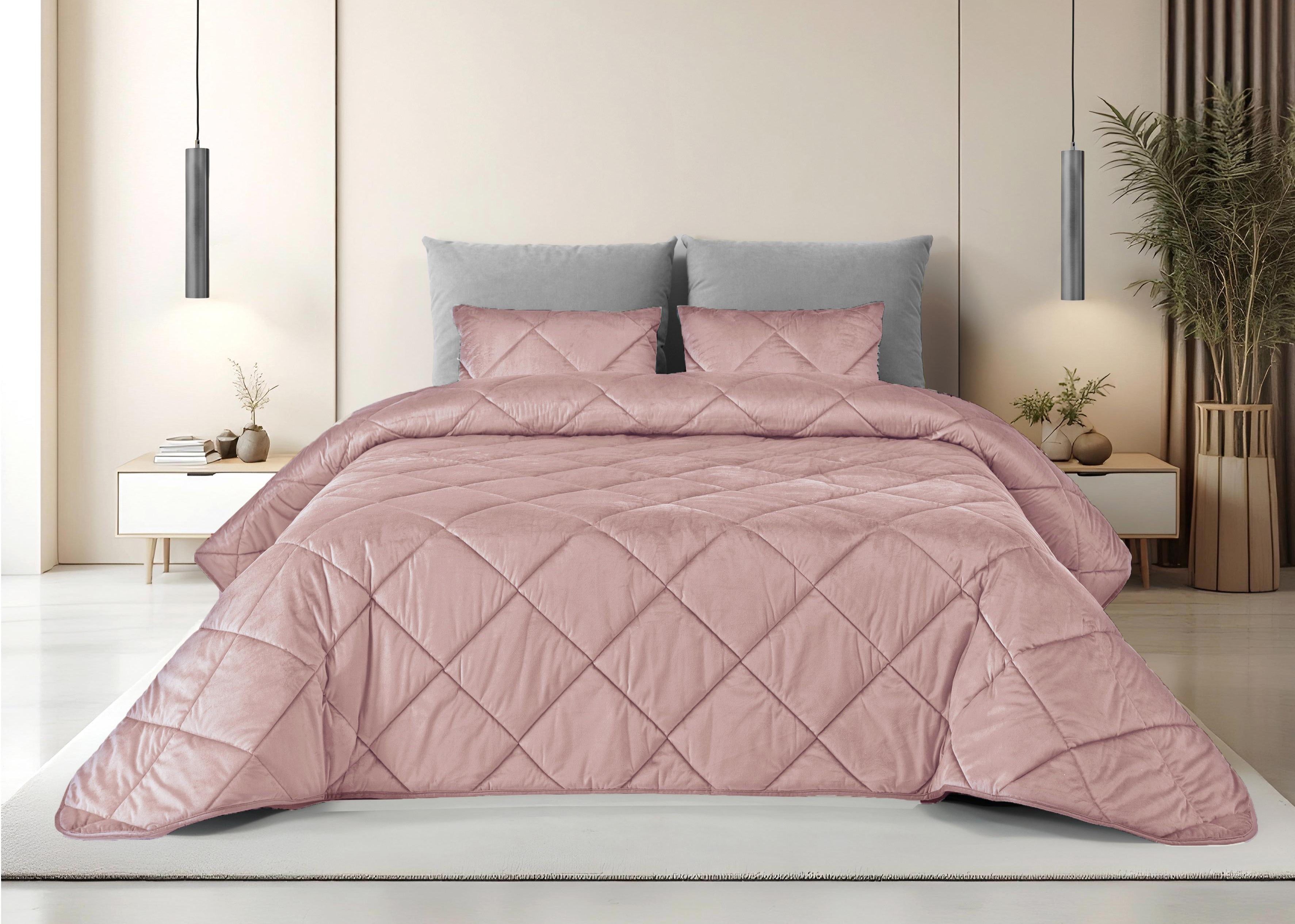 Edredom de Veludo Velvet Cristal Rosa