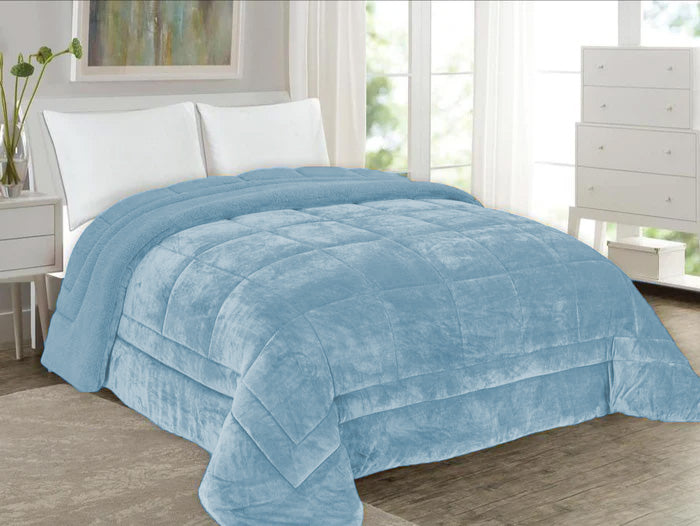Edredom Pelo de Borrego Super Soft Azul Bebé