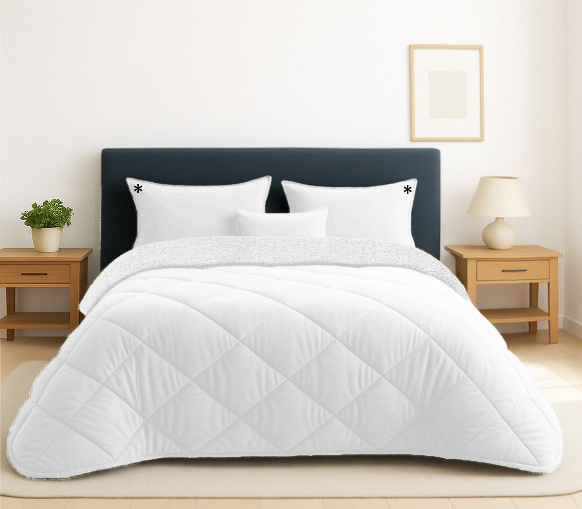 Edredom de Veludo e Borrego Velusoft Branco